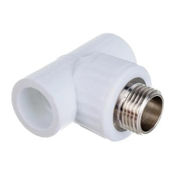 Тройник ППР с нар рез. белый 20х1/2 Jakko