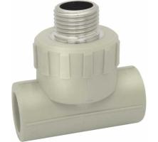 Тройник ППР с нар.рез. серый 20x3/4