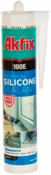 Универсальный силиконовый герметик Akfix 100E, белый, 280 мл SA042