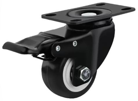 Колесо усиленное поворотное на подшипнике со стопором, d=63 мм