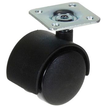 Колесо мебельное на площадке пластиковое, d=40 мм