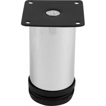 Ножка мебельная, регулируемая, D=50 мм, h=80 мм, хром