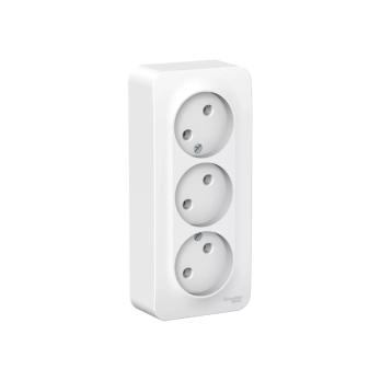 Розетка 3-ная о/у без з/к 16А 250В ИЗОЛ.ПЛ. Systeme Electric 