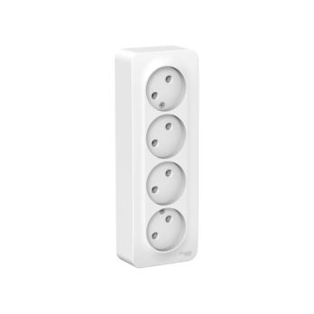 Розетка 4-ная о/у без з/к 16А 250В ИЗОЛ.ПЛ. Systeme Electric 